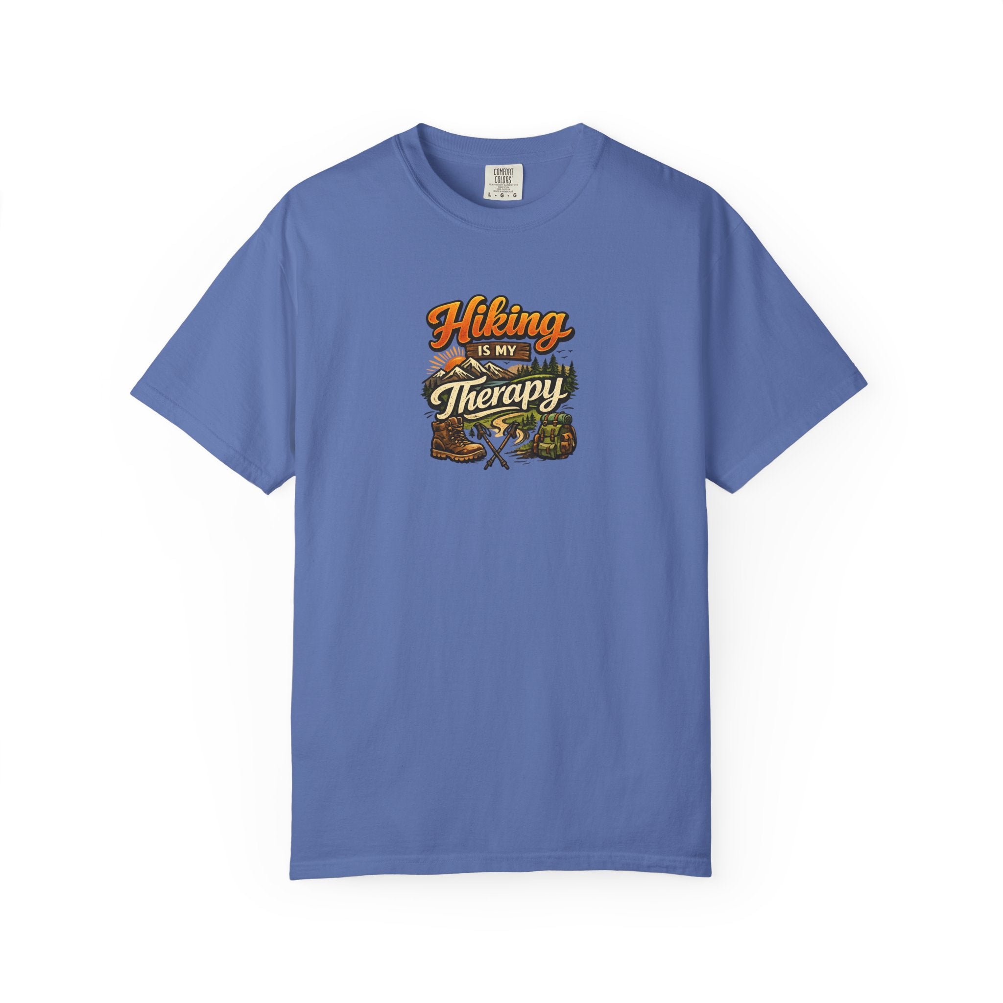 Hiking Is My Therapy Shirt Funny Hiking T-Shirt Outdoor Lover Gift Nature Adventure Tee Hiker Trail Shirt 7 colors 100% cotton