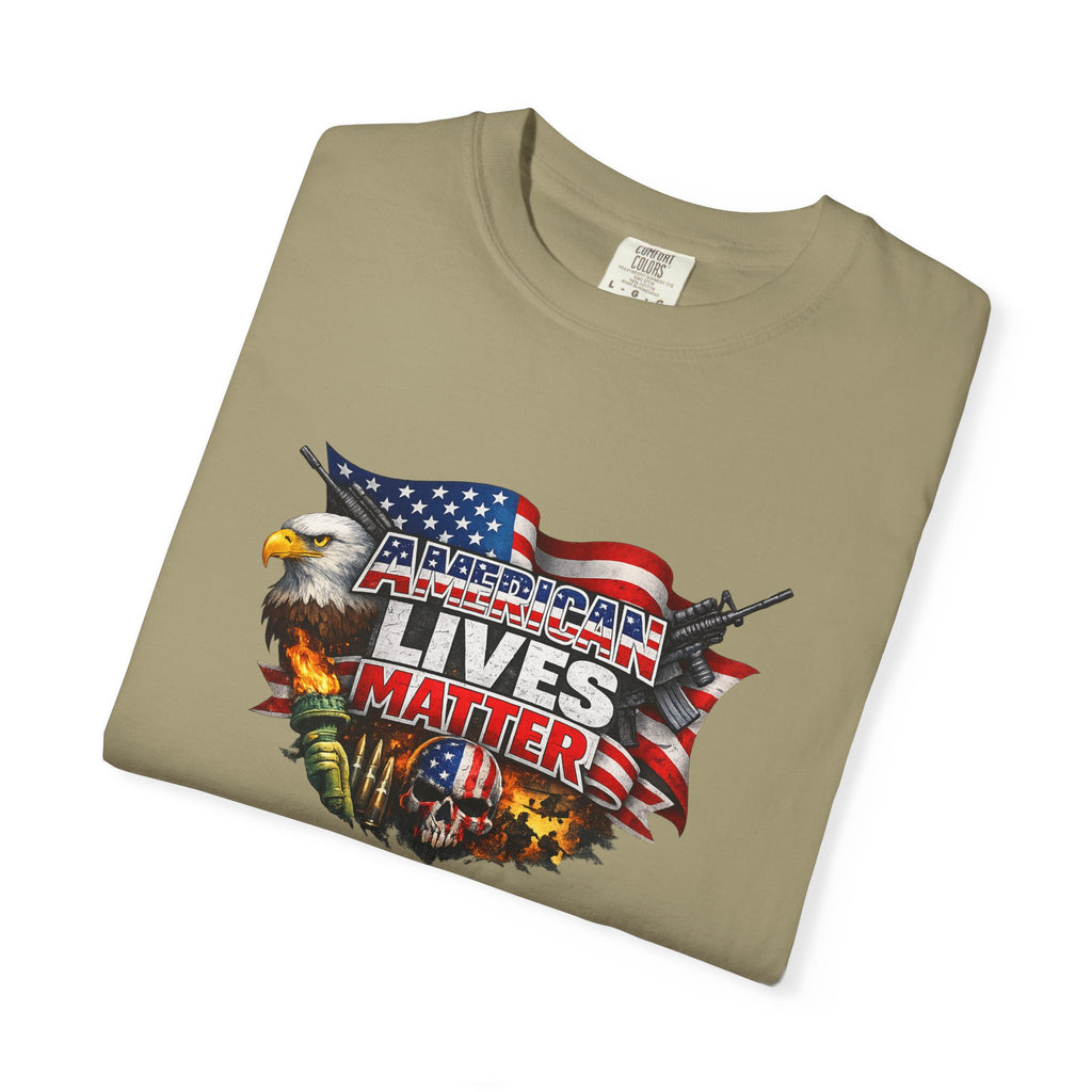 American Lives Matter Patriotic T-Shirt Military Style USA Freedom Shirt Veteran Support Tee 7 colors 100% cotton