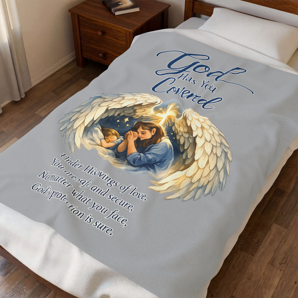 God Has You Covered Blanket Christian Inspirational Throw Faith-Based Religious Gift Comfort Blanket for Loved One 50" x 60"