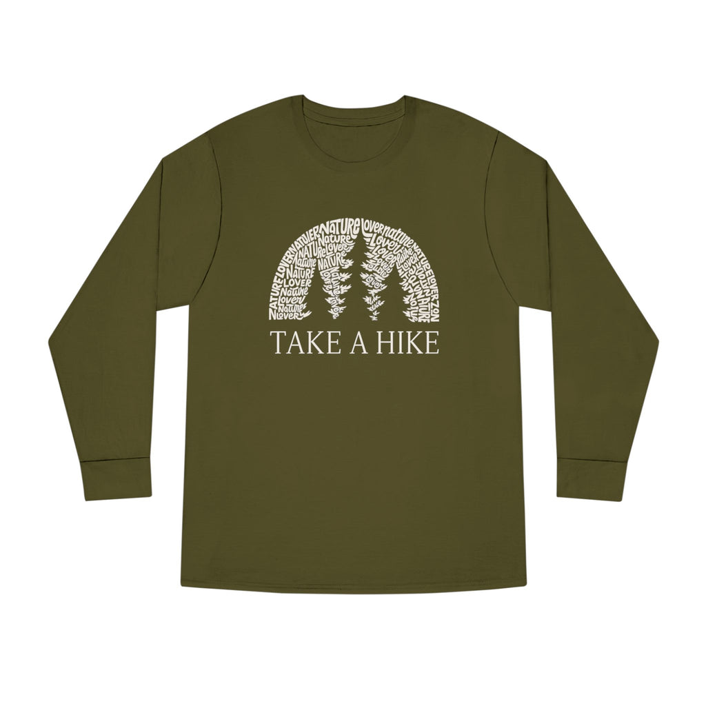 Take a Hike Shirt Nature Lover Hiking Tee Adventure Outdoors Long Sleeve Camper & Hiker Gift 4 colors 100% cotton