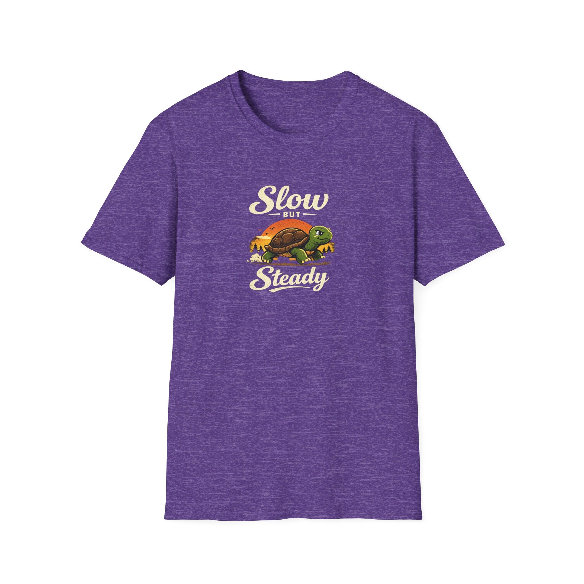 Slow But Steady Turtle T-Shirt Motivational Vintage Animal Graphic Tee Progress Over Speed Shirt 8 colors 100% cotton