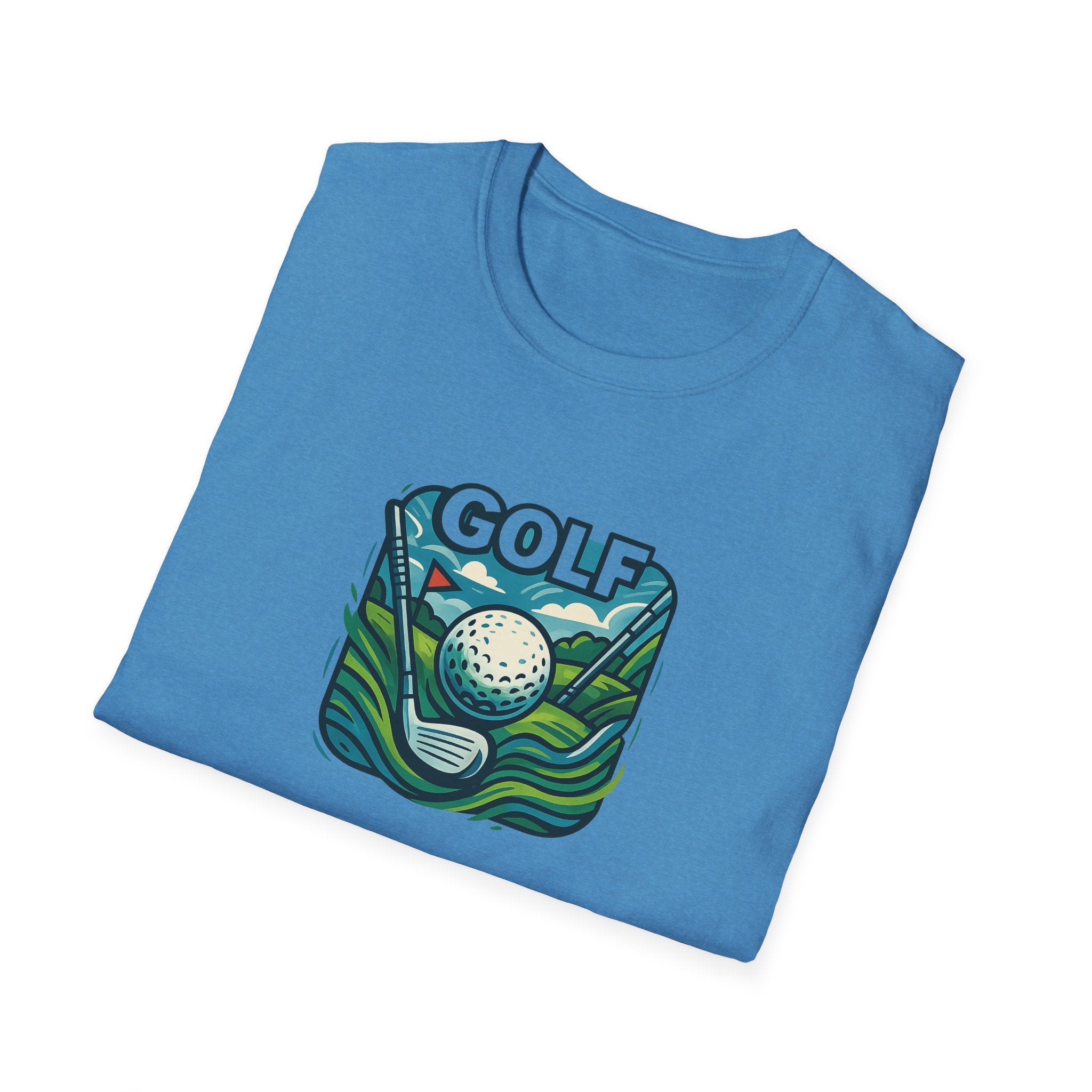 Retro Graphic Golf Tee with Club and Ball Design Perfect Gift for Golf Enthusiasts 4 colors 100% cotton