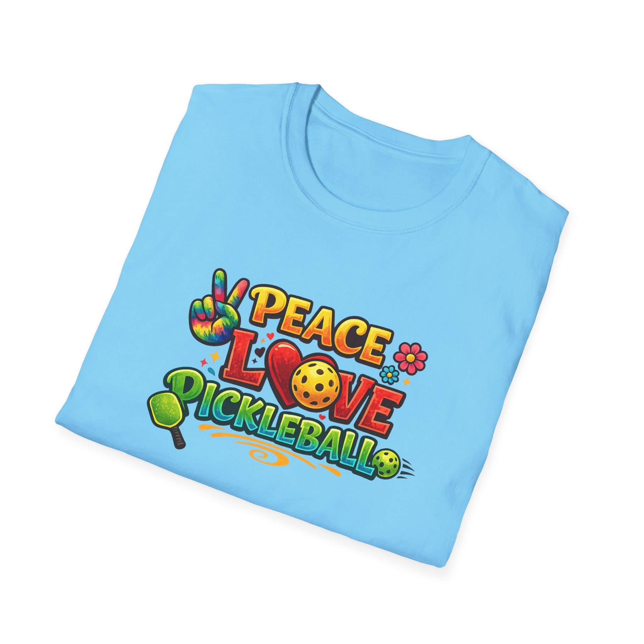 Peace Love Pickleball Shirt Pickleball Player Gift Cute Pickleball Apparel Pickleball Player Tee 9 colors 100% cotton