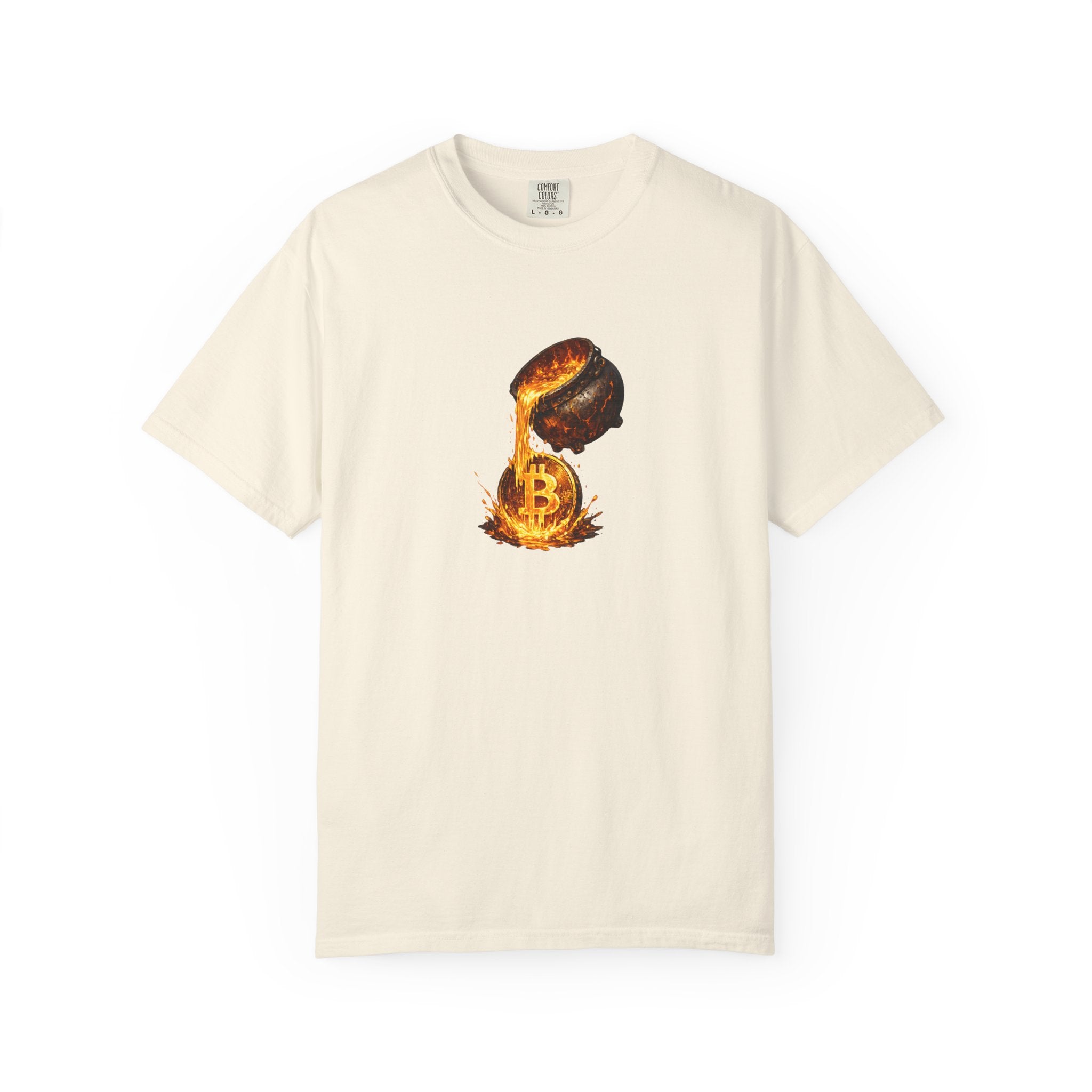 Molten Bitcoin Pour Tshirt Crypto Lava Gold Graphic Tee Bitcoin Investor Shirt 7 colors 100% cotton