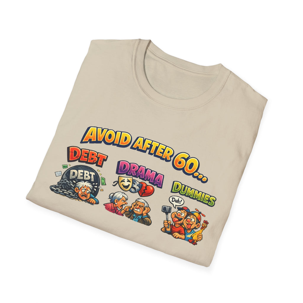 Avoid After 60 Funny T-Shirt Birthday Gift for Men & Women Over 60 Sarcastic Aging Tee 8 colors 100% cotton