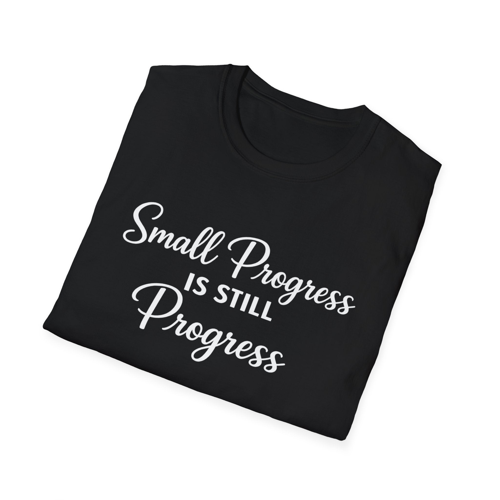 Small Progress Is Still Progress Shirt Minimalistisches Inspirations-T-Shirt Alltags-Ermutigungsgeschenk 7 Farben 100% Baumwolle