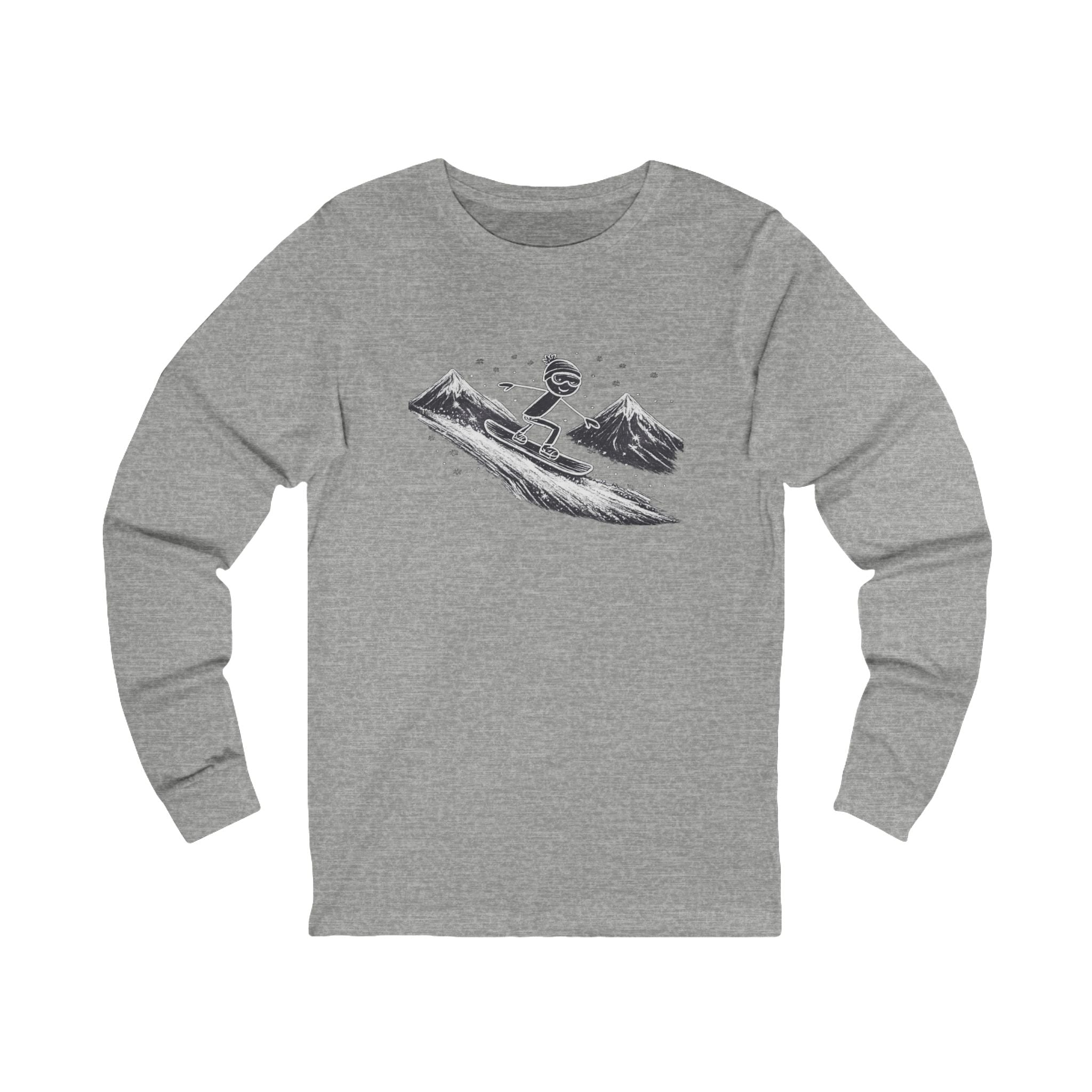Snowboarder Mountain Long Sleeve Shirt Snowboarding Tee Winter Sports Ski Resort Shirt Snowboard Lover Gift 6 colors 100% cotton