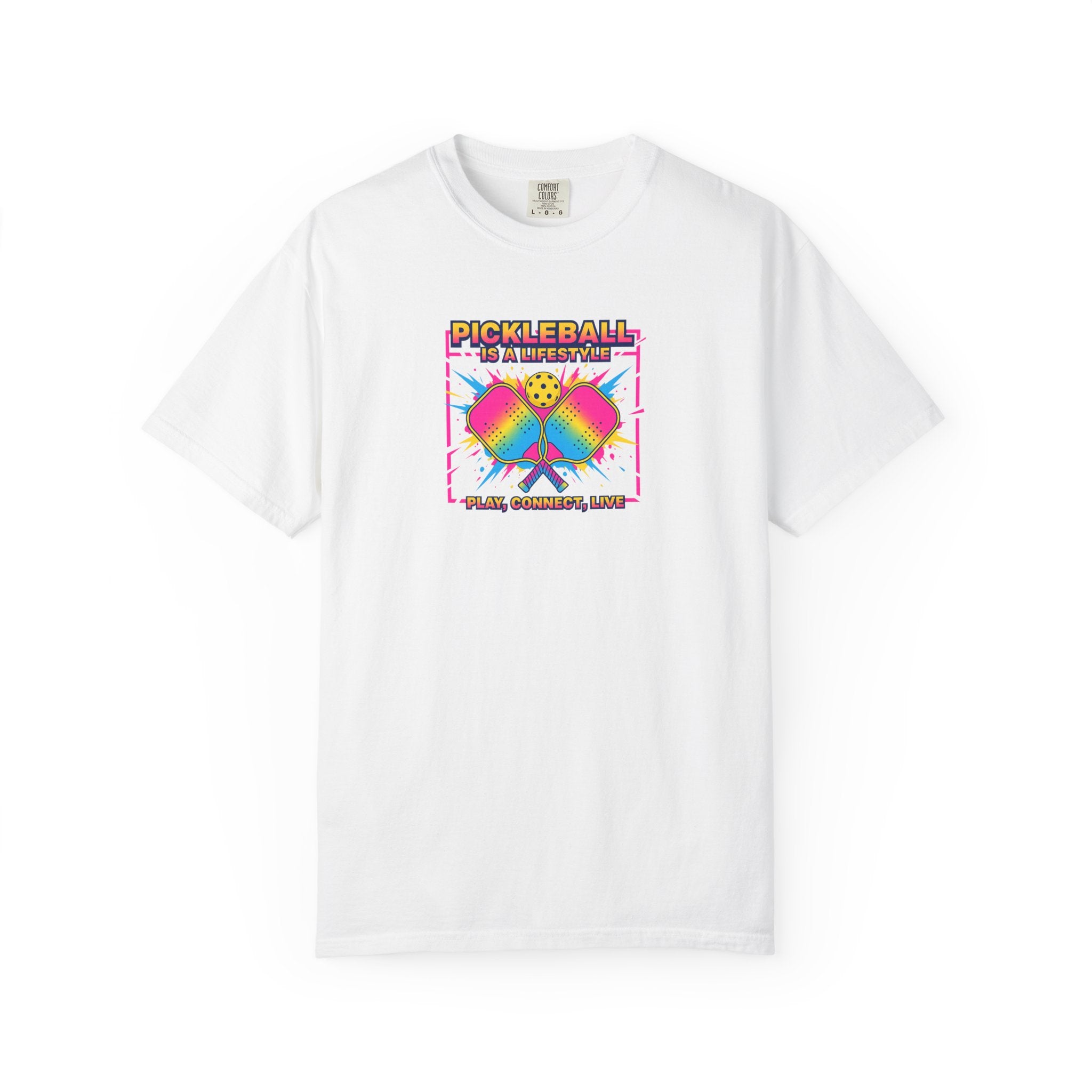 Bring your Love for Pickleball to Life with this Tee Pickleball Is a Lifestyle Play Connect Live T-shirt 7 colors 100% cotton