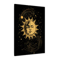 Celestial Sun Moon Canvas Wall Art Mystic Boho Astrology Decor Gold Cosmic Sun & Moon Spiritual Wall Decor Canvas Art 18" x 24"