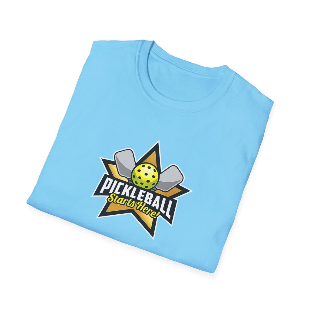 Pickleball Starts Here TShirt Funny Pickleball Tee for Men Pickleball Player Gift Pickleball Court Shirt 7 colors 100% cotton