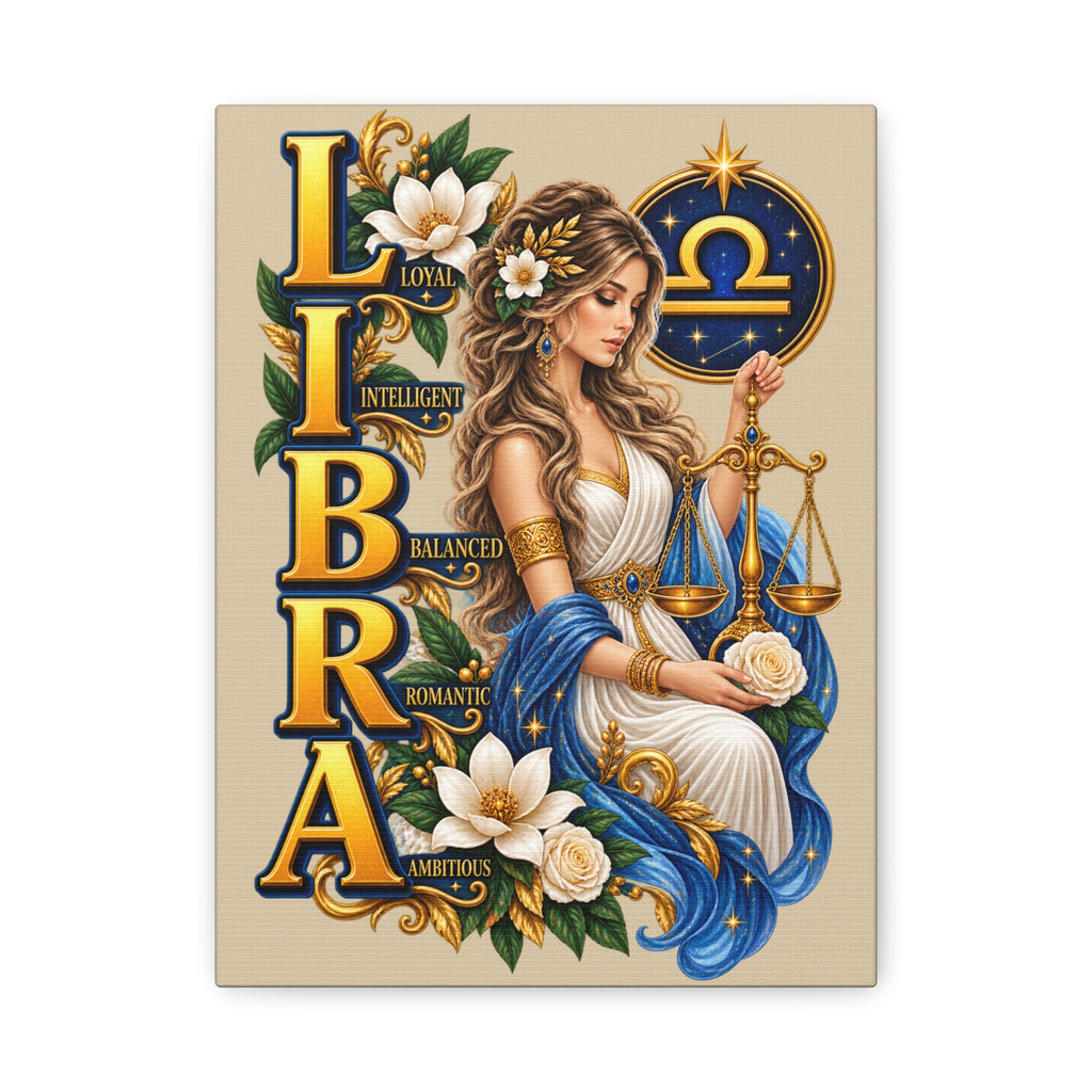 SatsandStripes.com Embrace Your Libra Energy – 9" x 12" Zodiac Canvas Wall Art