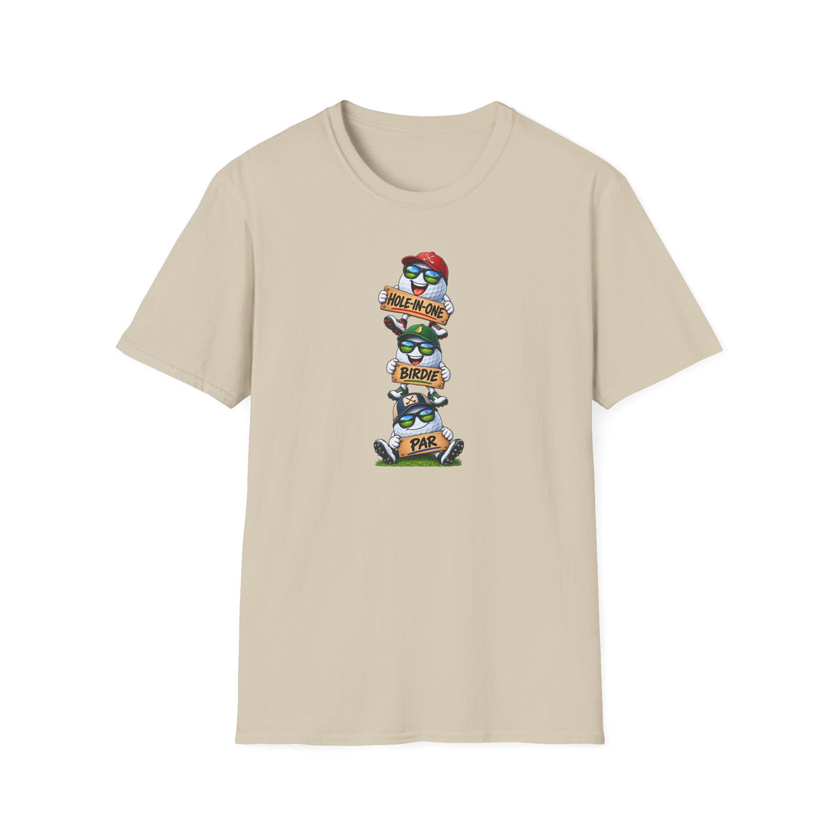 Satsandtripes.com Hole-In-One, Birdie & Par Golf Shirt – Three Balls, One Game, Zero Guarantees Sand