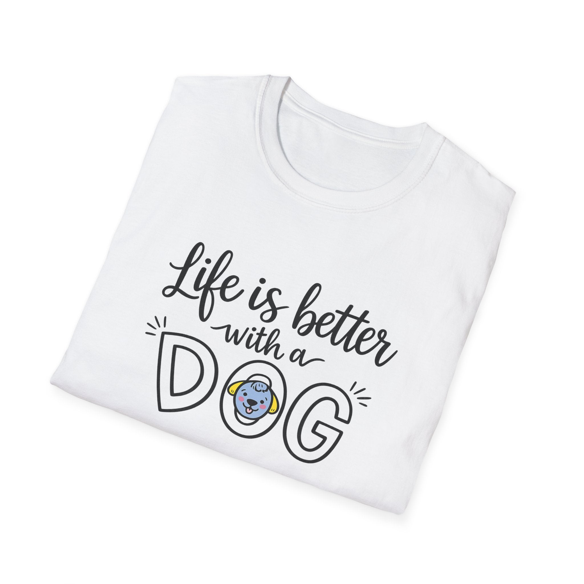 Life Is Better With a Dog Shirt Dog Lover TShirt Pet Owner Gift Cute Dog T-Shirt Dog Owner Gift 6 colors 100% cotton