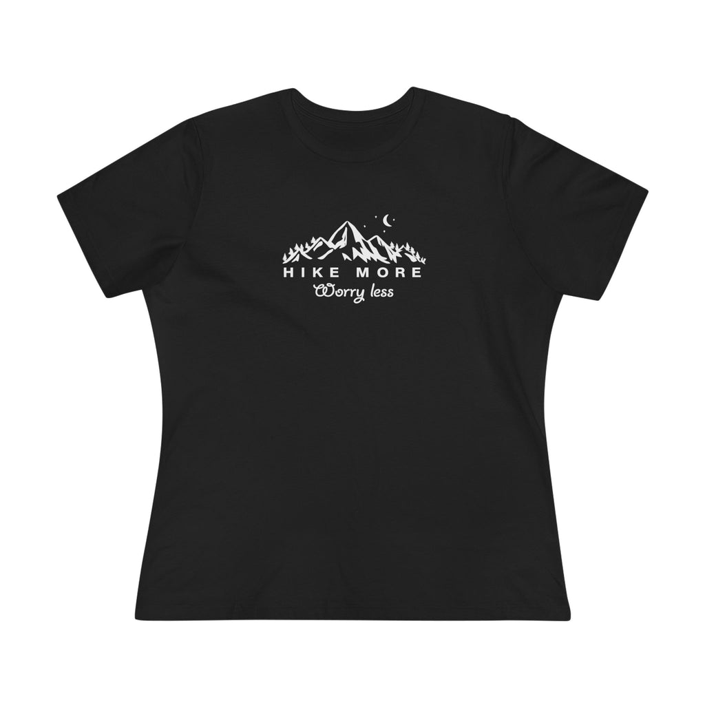 Hike More Worry Less Women's Hiking Shirt Outdoor Adventure Tee Mountain T-Shirt Cute Hiking Top 4 colors 100% cotton