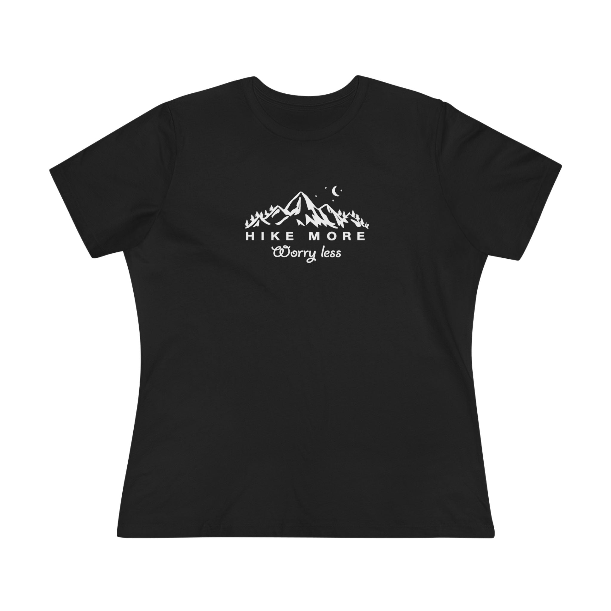 Hike More Worry Less Women's Hiking Shirt Outdoor Adventure Tee Mountain T-Shirt Cute Hiking Top 4 colors 100% cotton