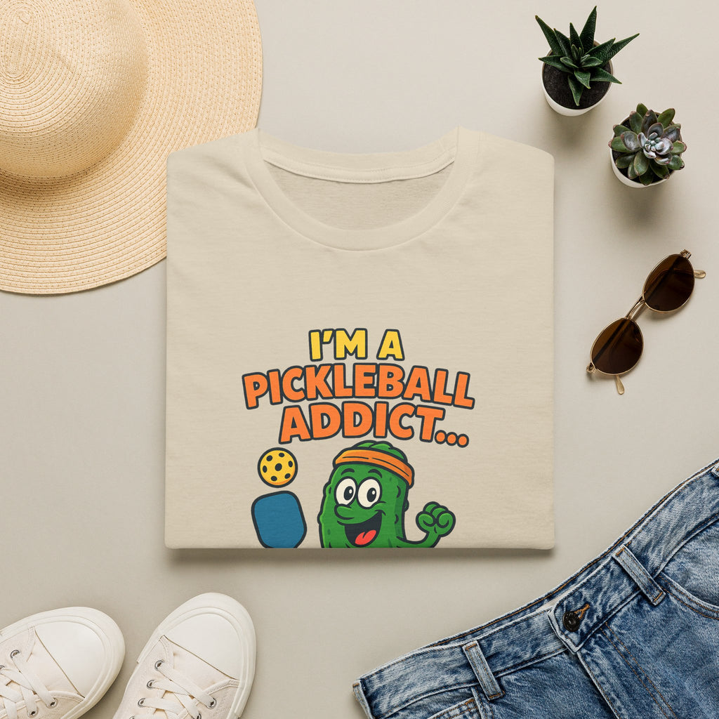 Sats and Stripes I'm a Pickleball Addict and I'm not Even Trying to Recover T-Shirt Sand Folded