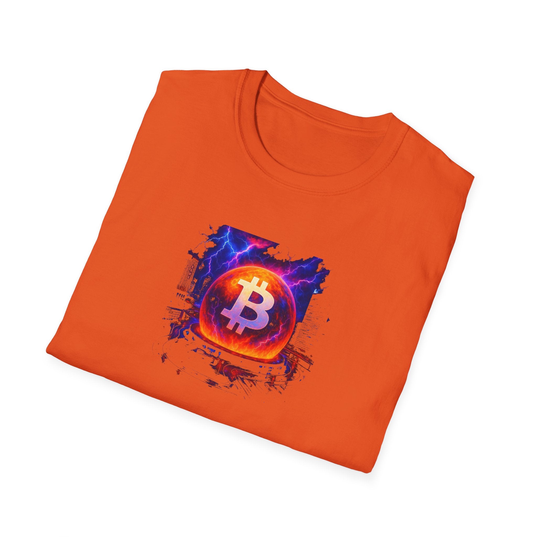 Bitcoin Storm T-Shirt Tee Krypto Blitz und Power 2 Farben 100% Baumwolle