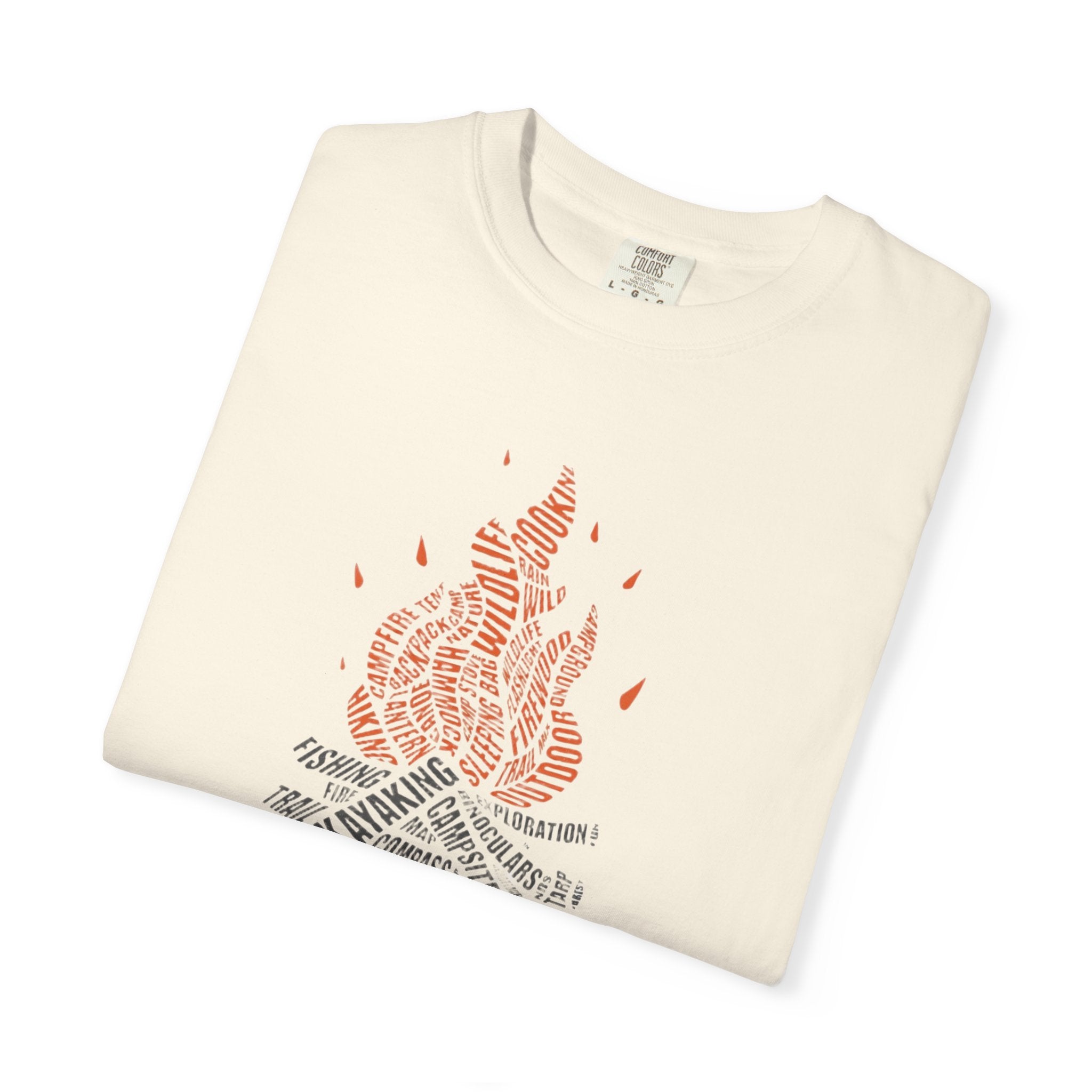 Campfire Typography T-shirt Camping Bonfire Graphic Tee 2 colors 100% cotton