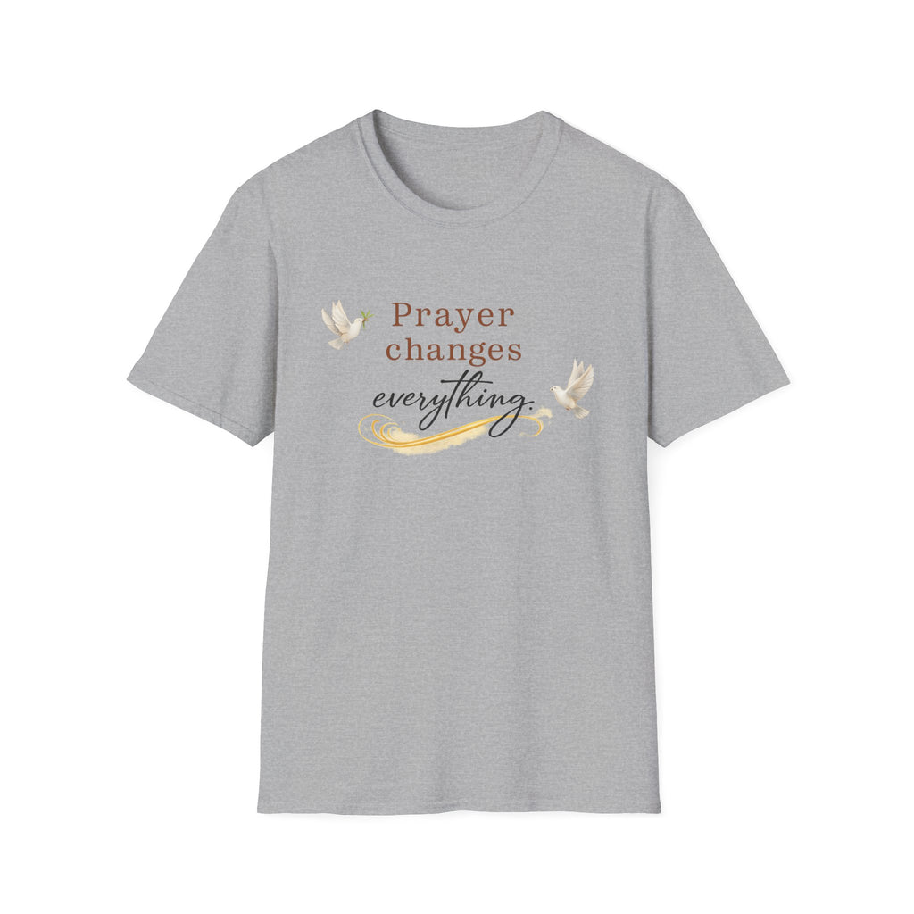 Prayer Changes Everything Shirt Christian Faith T-Shirt for Women Inspirational Church Tee Religious Gift 6 colors 100% cotton