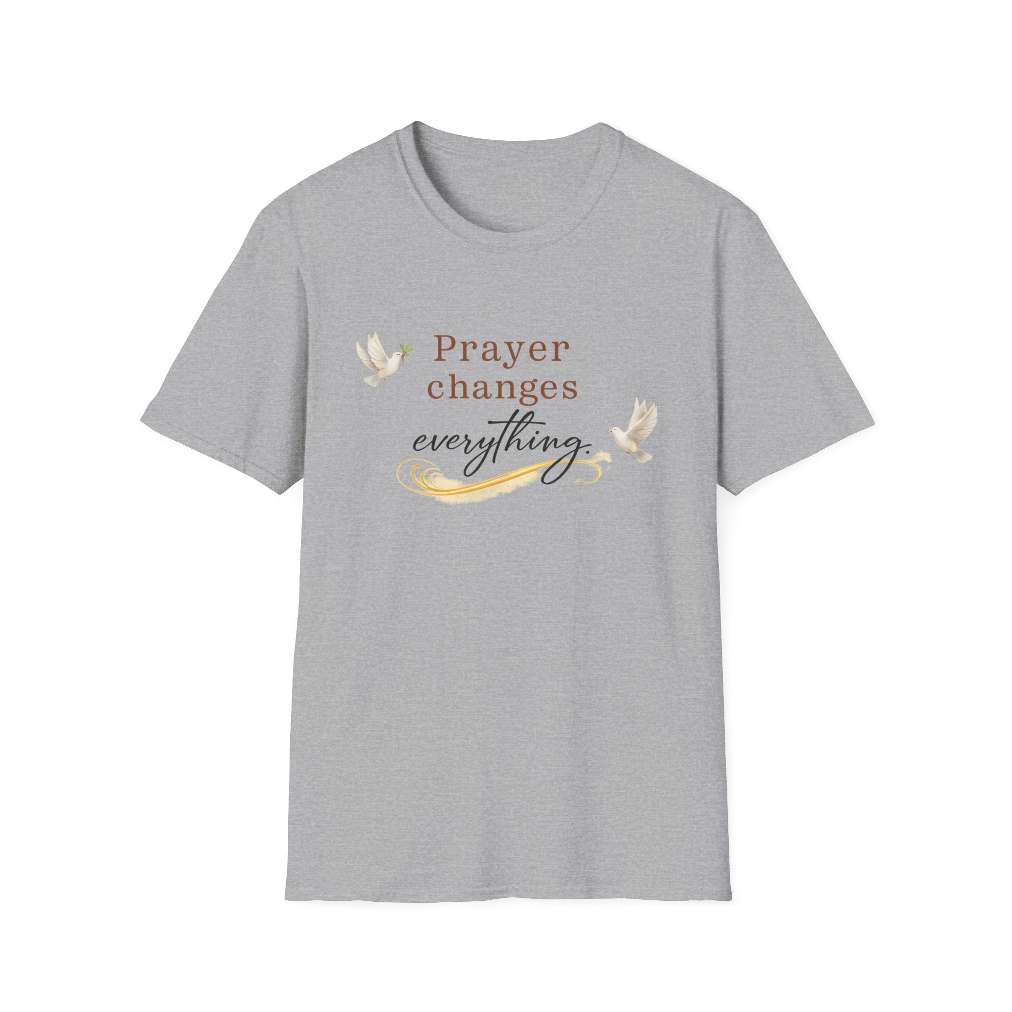 Prayer Changes Everything Shirt Christian Faith T-Shirt for Women Inspirational Church Tee Religious Gift 6 colors 100% cotton