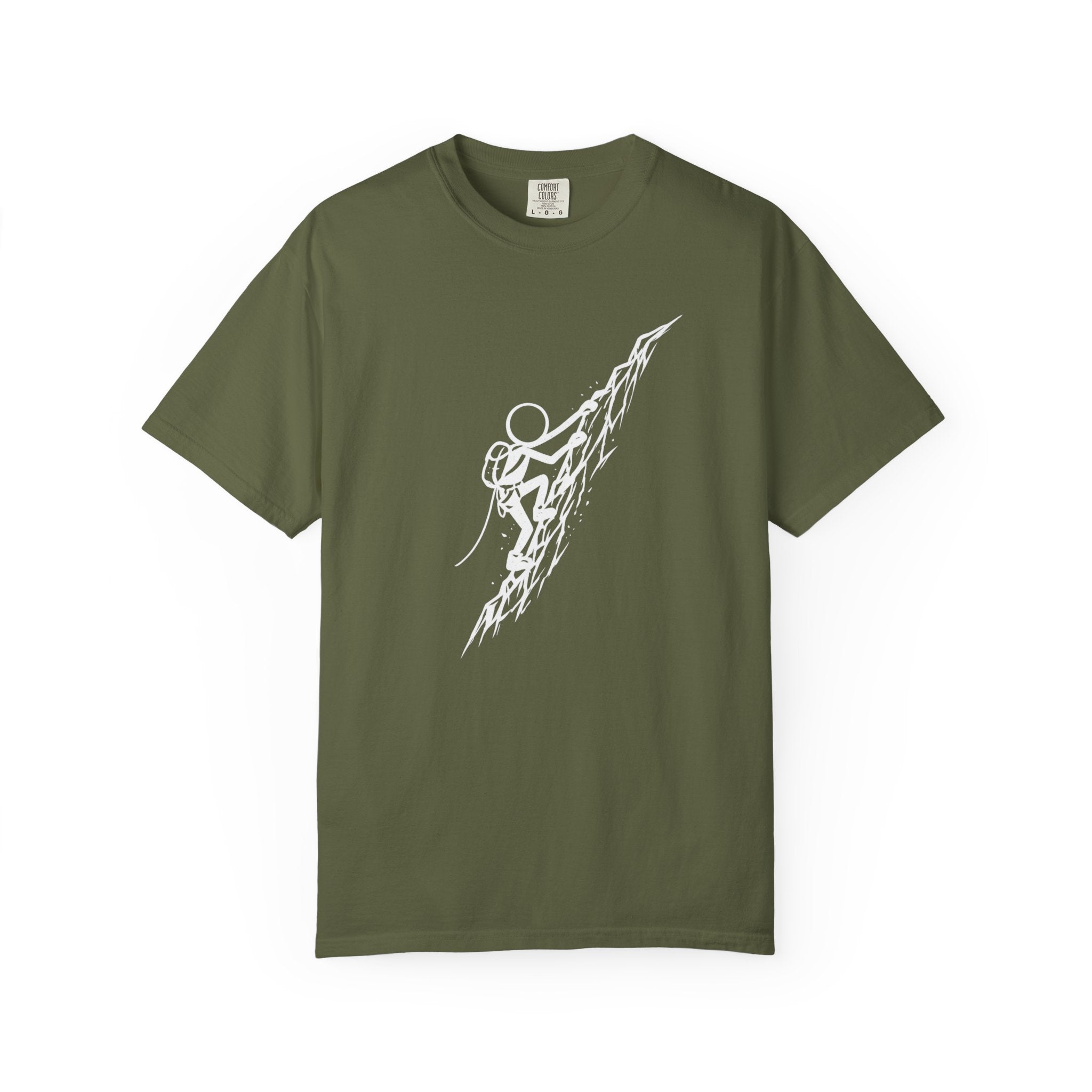 Mountain Climber Stick Figure TShirt Adventure Graphic Tee Rock Climbing Shirt Minimalist Hiking Tee 7 colors 100% cotton
