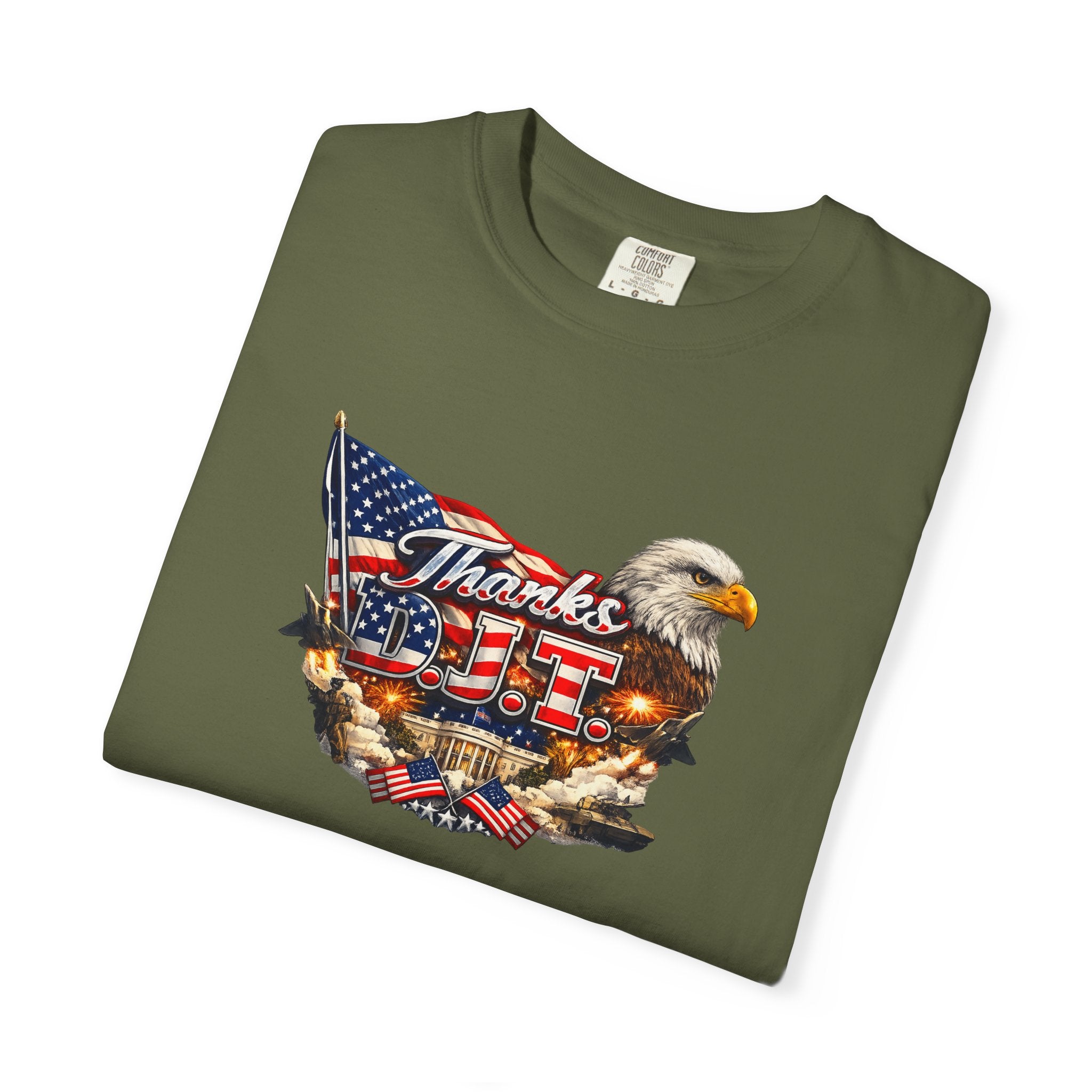 Thanks D.J.T Patriotic Eagle Shirt American Flag Graphic Tee USA Pride Freedom T-Shirt Patriotic Gift 7 colors 100% cotton
