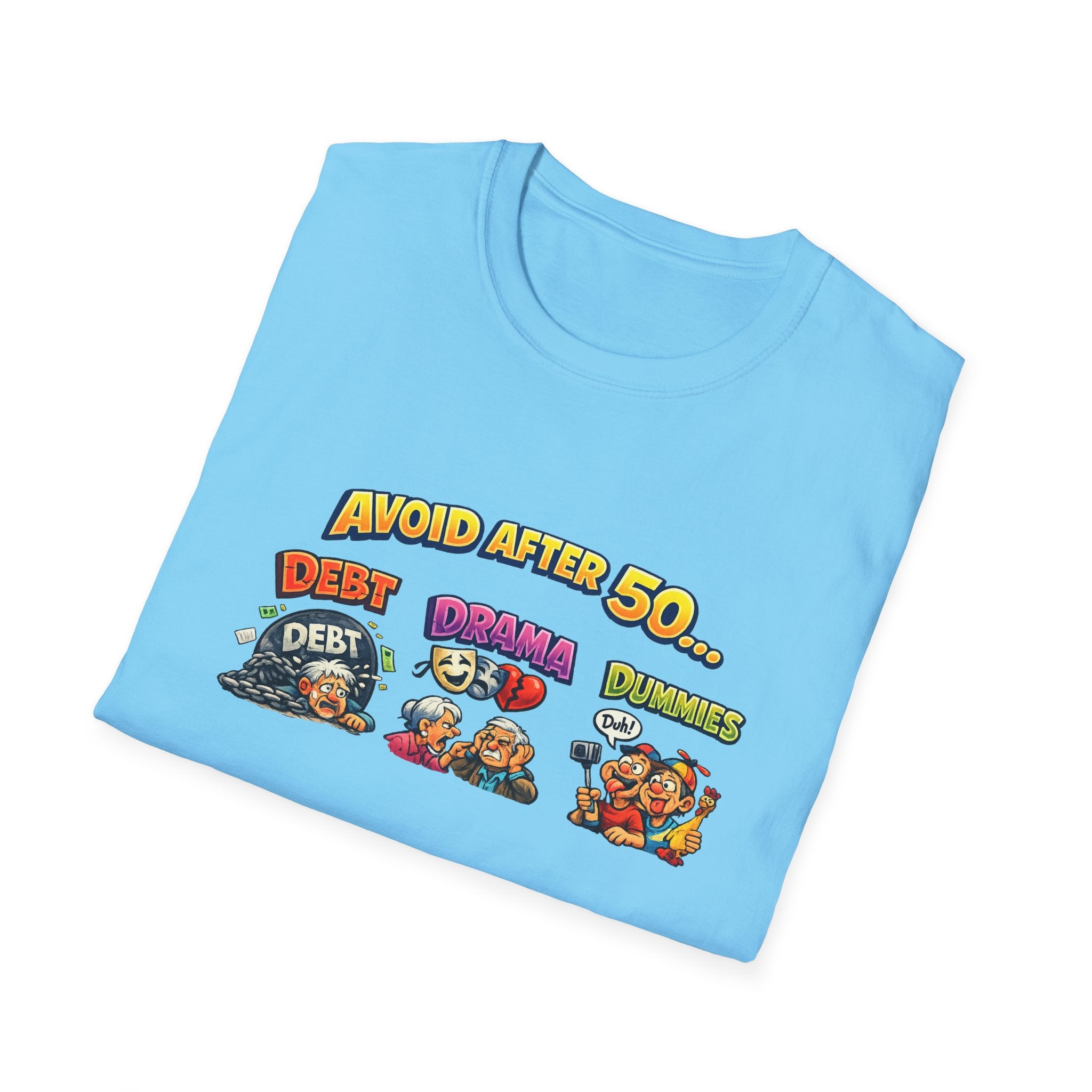 "Vermeide nach 50" Lustiges T-Shirt Geburtstagsgeschenk für Männer & Frauen über 50 Sarkastisches Alterungs-Tee 8 Farben 100% Baumwolle