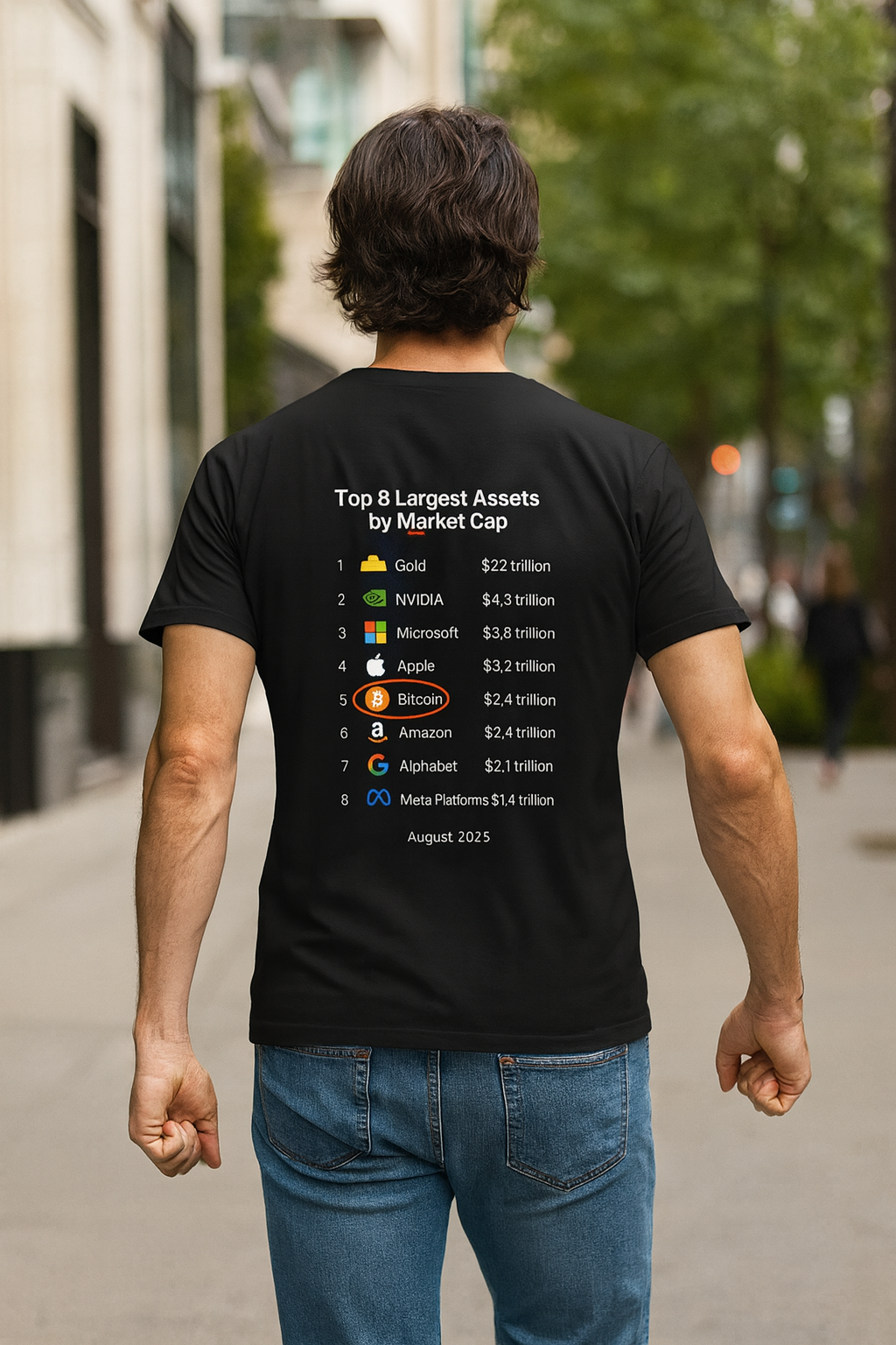 Bitcoin Ranks Supreme Bold Market Cap Statement T-shirt Tee 5 colors 100% cotton
