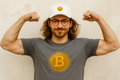 Bitcoin Sunburst Tee Where style meets conviction & the future burns bright 6 colors 100% cotton