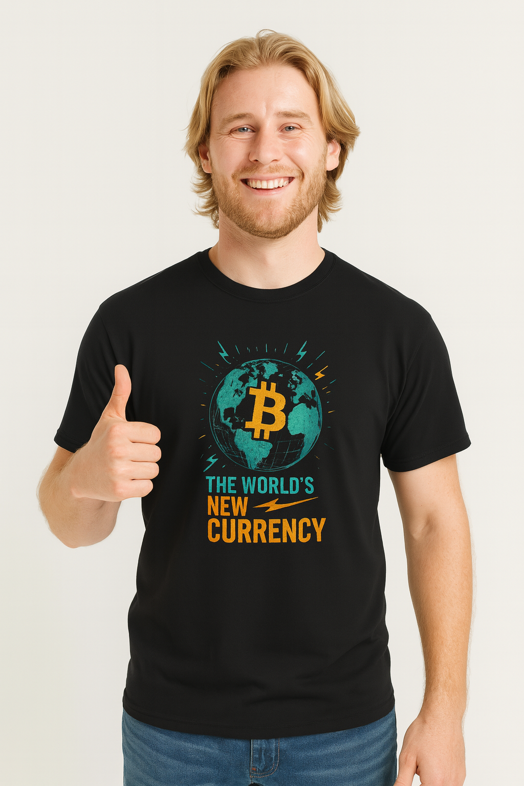 Bitcoin World Currency T-Shirt Bold Crypto Tee Unique Tee Shirt for Bold Believers 4 colors 100% cotton