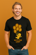 Skys The Limit Bitcoin T-Shirt Funny Crypto Investor Tee for Bitcoin Bulls 100% cotton