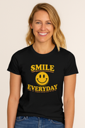 Smile Everyday Retro Tee Happy Vibes Shirt Positive Quote Graphic Tee Feel-Good Aesthetic Shirt 5 colors 100% cotton