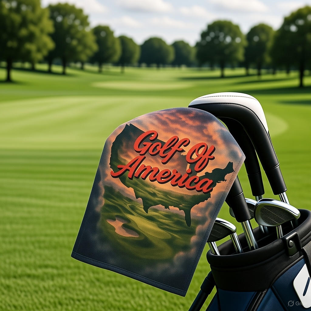 Golf Of America Funny Golf Towel with Grommet & Clip Patriotic Golf Accessory Golfer Gift for Men