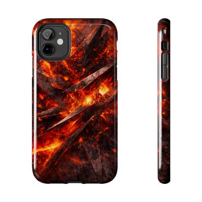 SatsandStripes.com Fiery Abstract Tough Phone Case Protective iPhone Samsung Case Glossy Impact Resistant Phone Cover