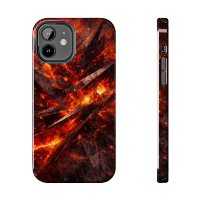 SatsandStripes.com Fiery Abstract Tough Phone Case Protective iPhone Samsung Case Glossy Impact Resistant Phone Cover