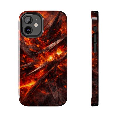 SatsandStripes.com Fiery Abstract Tough Phone Case Protective iPhone Samsung Case Glossy Impact Resistant Phone Cover