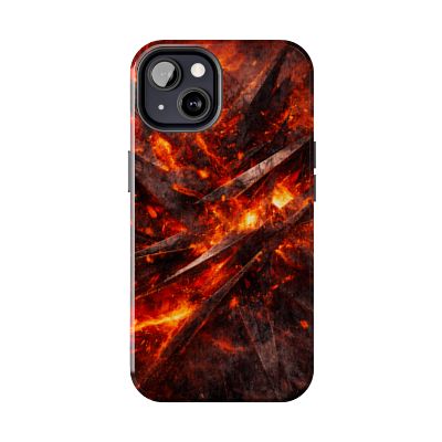 SatsandStripes.com Fiery Abstract Tough Phone Case Protective iPhone Samsung Case Glossy Impact Resistant Phone Cover