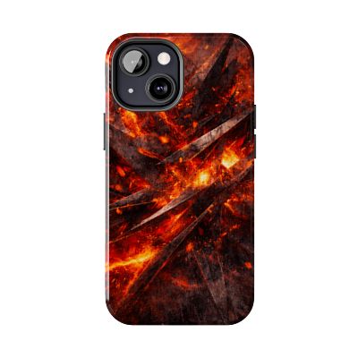 SatsandStripes.com Fiery Abstract Tough Phone Case Protective iPhone Samsung Case Glossy Impact Resistant Phone Cover