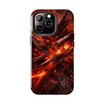 SatsandStripes.com Fiery Abstract Tough Phone Case Protective iPhone Samsung Case Glossy Impact Resistant Phone Cover