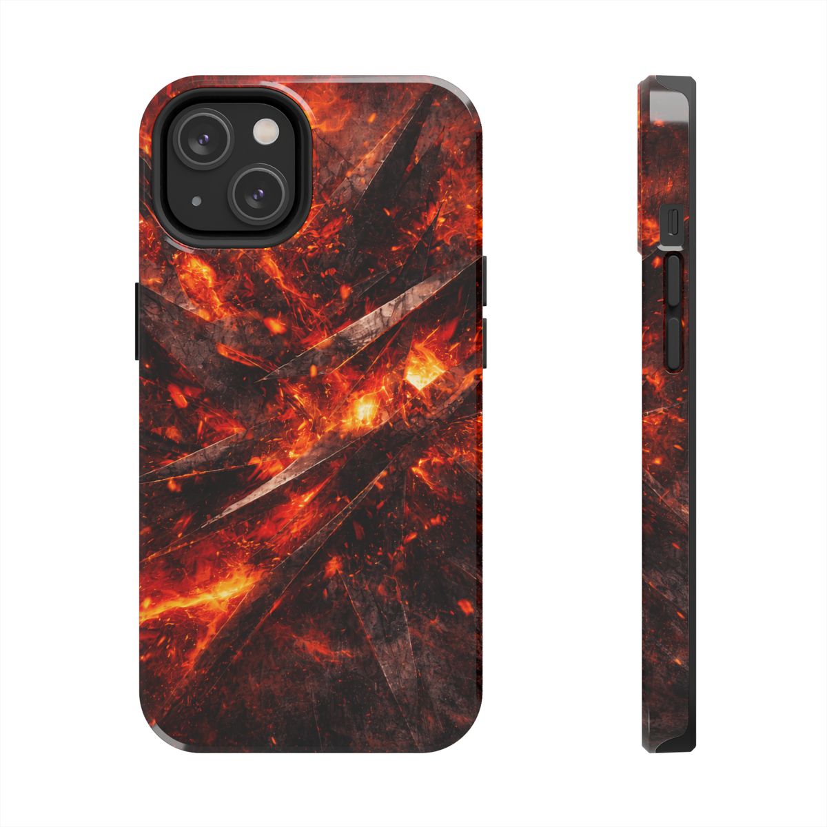 SatsandStripes.com Fiery Abstract Tough Phone Case Protective iPhone Samsung Case Glossy Impact Resistant Phone Cover