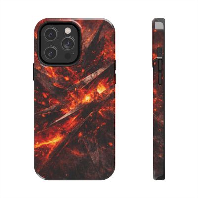 SatsandStripes.com Fiery Abstract Tough Phone Case Protective iPhone Samsung Case Glossy Impact Resistant Phone Cover