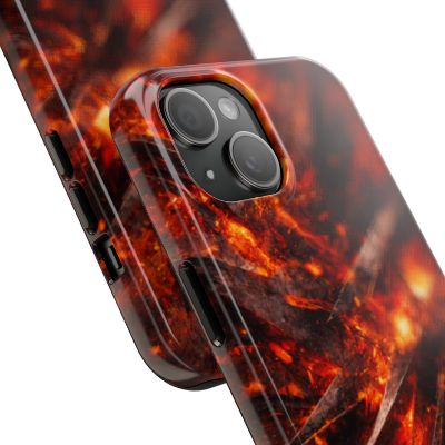 SatsandStripes.com Fiery Abstract Tough Phone Case Protective iPhone Samsung Case Glossy Impact Resistant Phone Cover