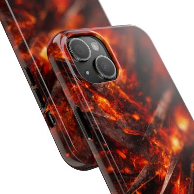 SatsandStripes.com Fiery Abstract Tough Phone Case Protective iPhone Samsung Case Glossy Impact Resistant Phone Cover