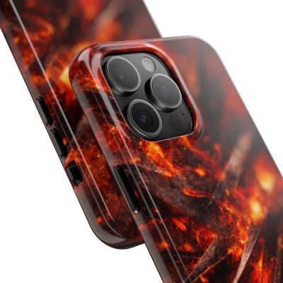 SatsandStripes.com Fiery Abstract Tough Phone Case Protective iPhone Samsung Case Glossy Impact Resistant Phone Cover