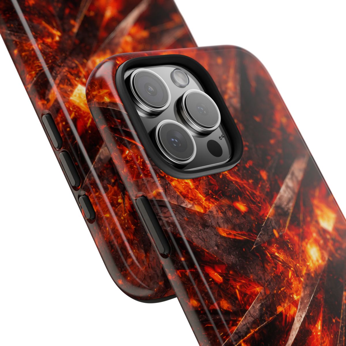 SatsandStripes.com Fiery Abstract Tough Phone Case Protective iPhone Samsung Case Glossy Impact Resistant Phone Cover