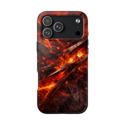 SatsandStripes.com Fiery Abstract Tough Phone Case Protective iPhone Samsung Case Glossy Impact Resistant Phone Cover