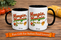 SatsandSripes.com Mangia Mangia Eat Eat Italian Mug Eat Eat Coffee Cup Funny Pasta Lover Gift Italian Kitchen Accent Mug 11 oz or 15 oz