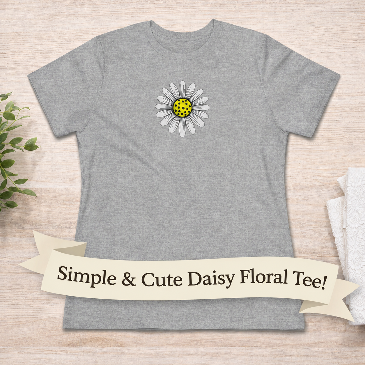 Pickleball Daisy Flower Shirt Pickleball Lover Gift Cute Pickleball Graphic Tee Pickleball Player Apparel 7 colors 100% cotton