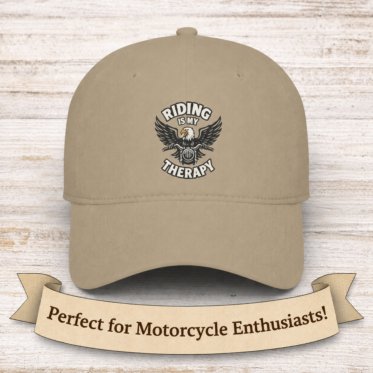 Motorradfahren ist meine Therapie Mütze Harley Inspired Biker Cap Geschenk für Motorradfahrer 4 Farben