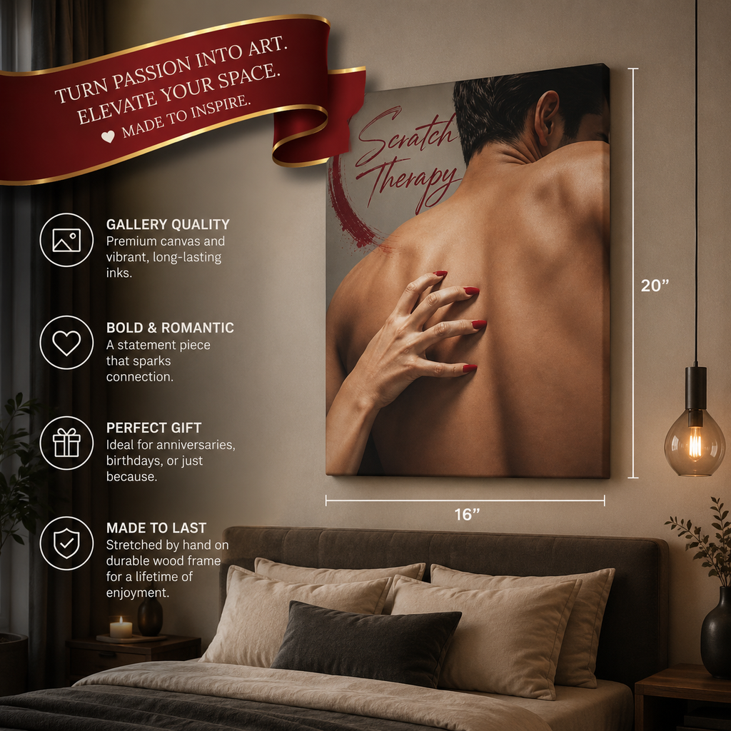 Scratch Therapy Romantic Canvas Wall Art Red Nails Bedroom Decor Sensual Modern Couple Artwork